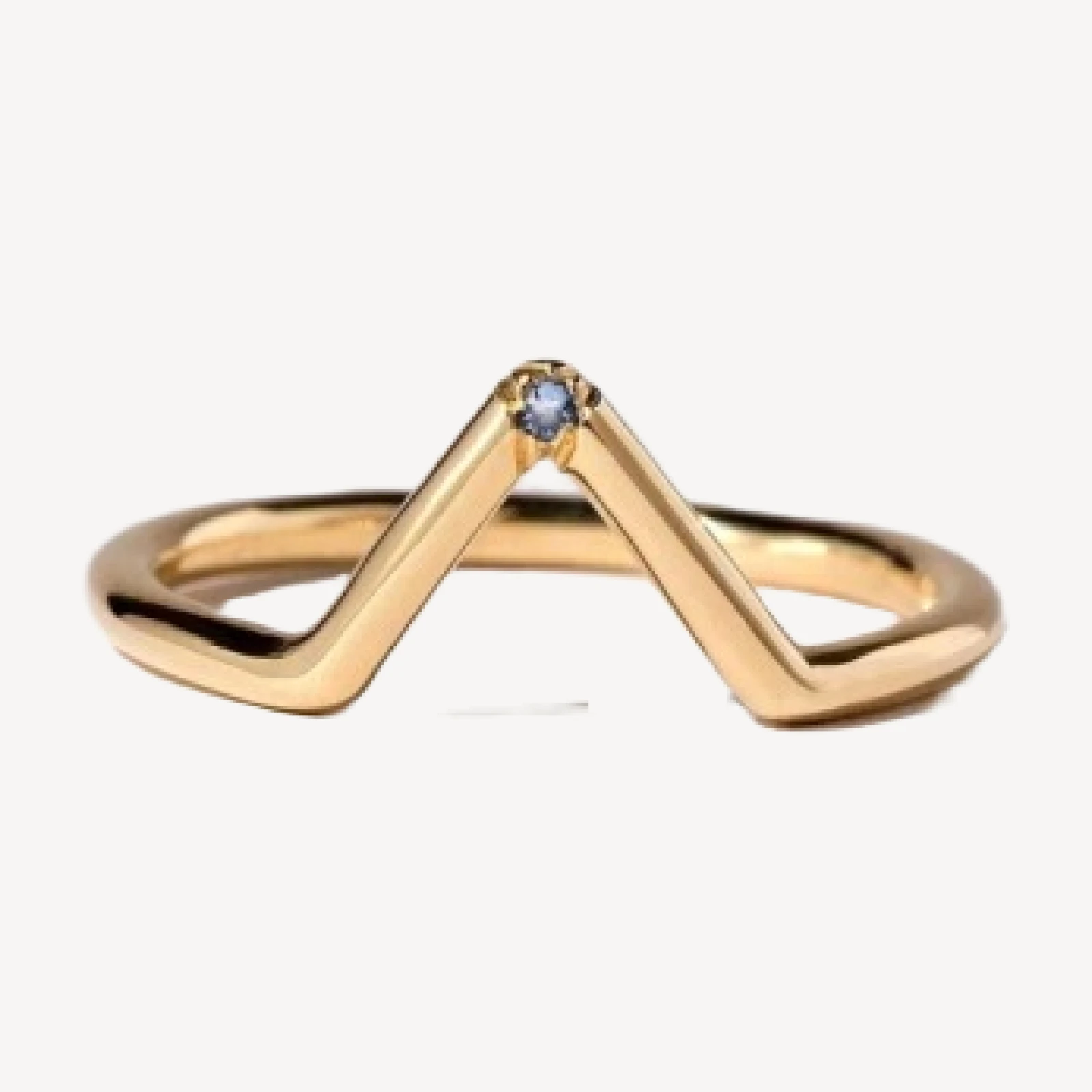 Triangle Band - Single Burnish-Set Stone