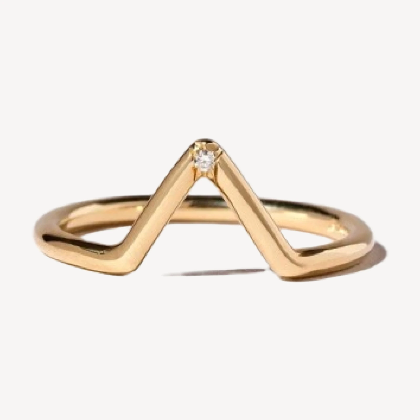 Triangle Band - Single Burnish-Set Stone