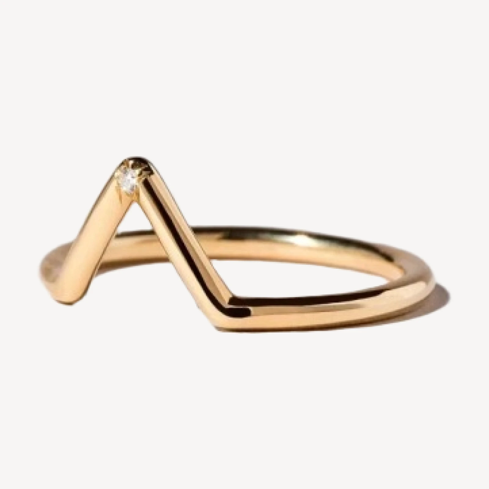 Triangle Band - Single Burnish-Set Stone