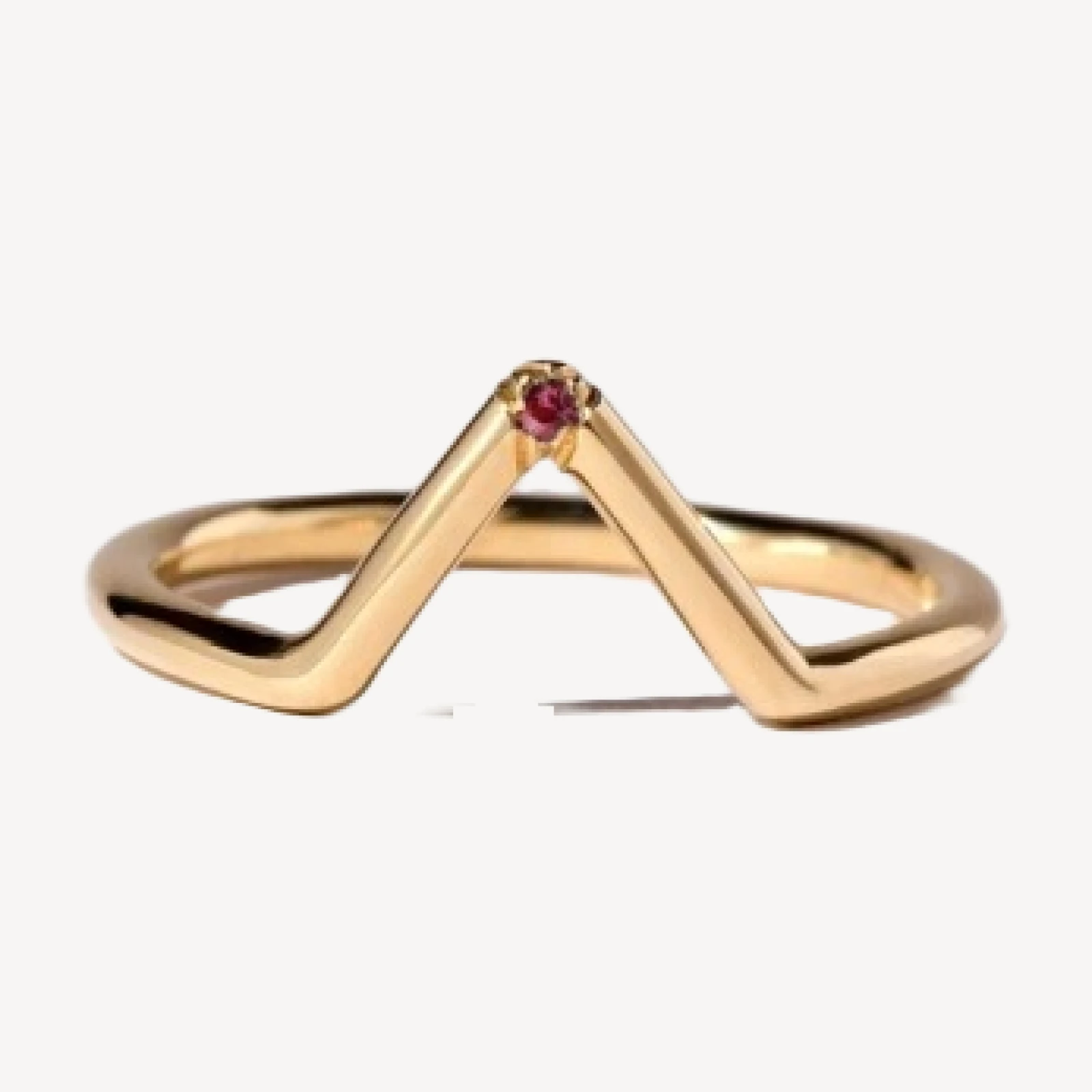 Triangle Band - Single Burnish-Set Stone