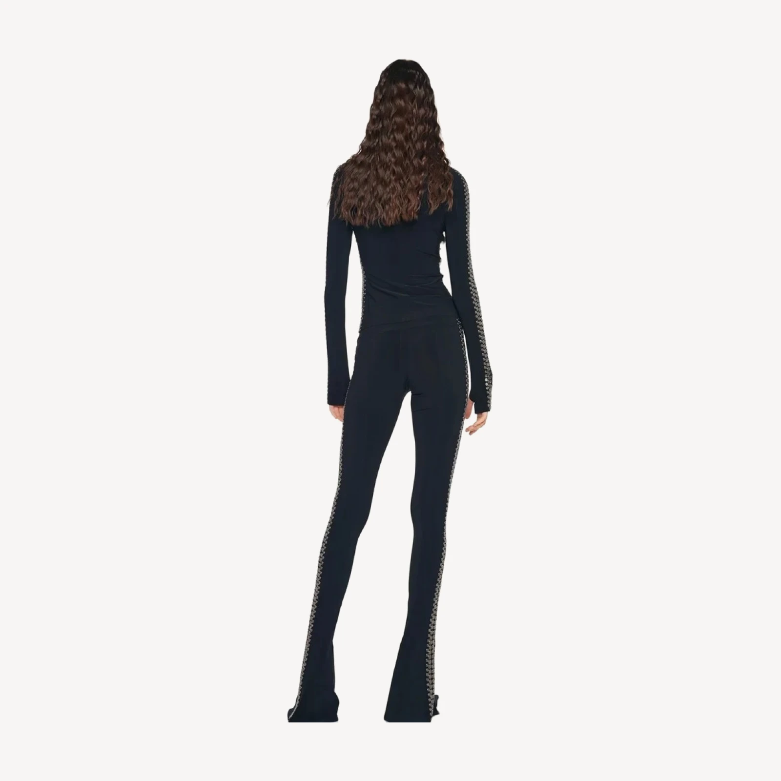 GUNMETAL STUD SPAT LEGGING