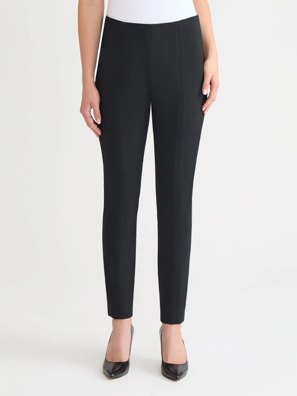 Nia Slim Leg LuxeStretch Ponte Pant, Black - True Fit