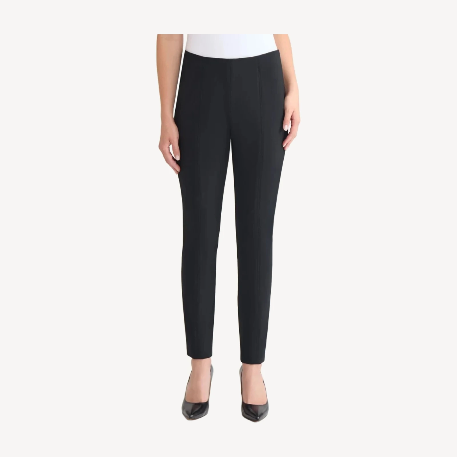 Nia Slim Leg LuxeStretch Ponte Pant, Black - True Fit