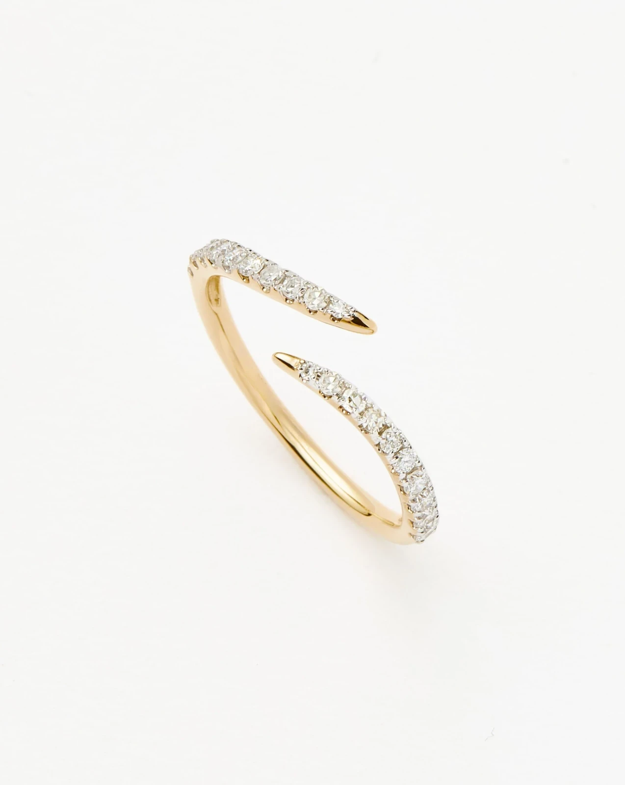 Solid Gold Open Claw Ring | 9ct Solid Yellow Gold/Diamond