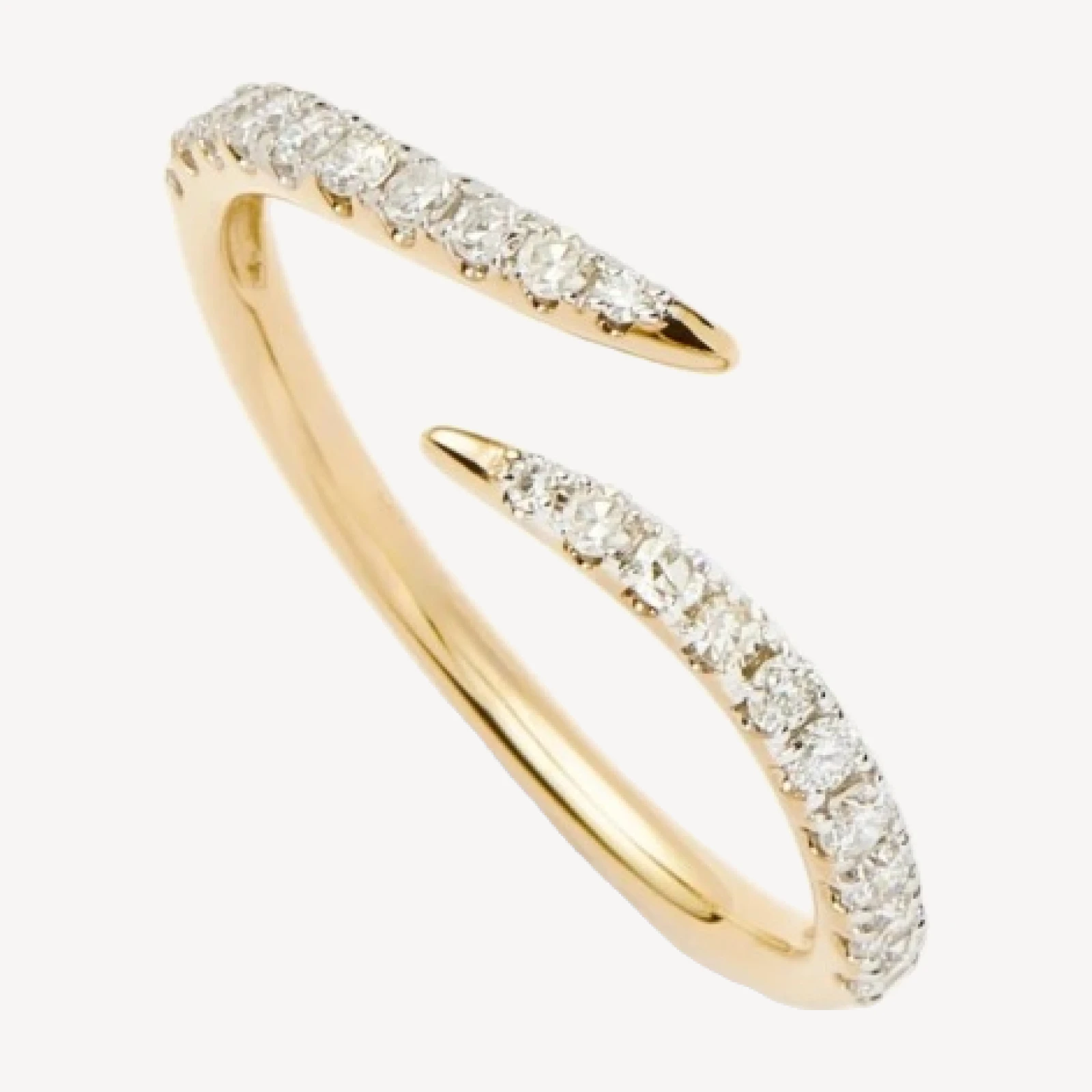 Solid Gold Open Claw Ring | 9ct Solid Yellow Gold/Diamond