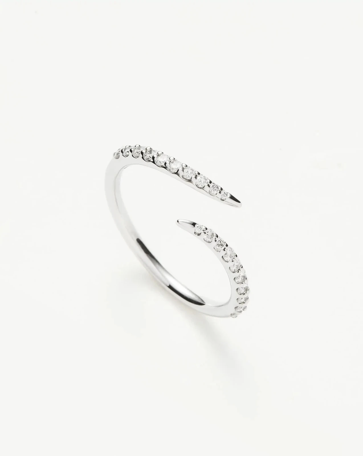 Solid Gold Open Claw Ring | 9ct Solid White Gold/Diamond