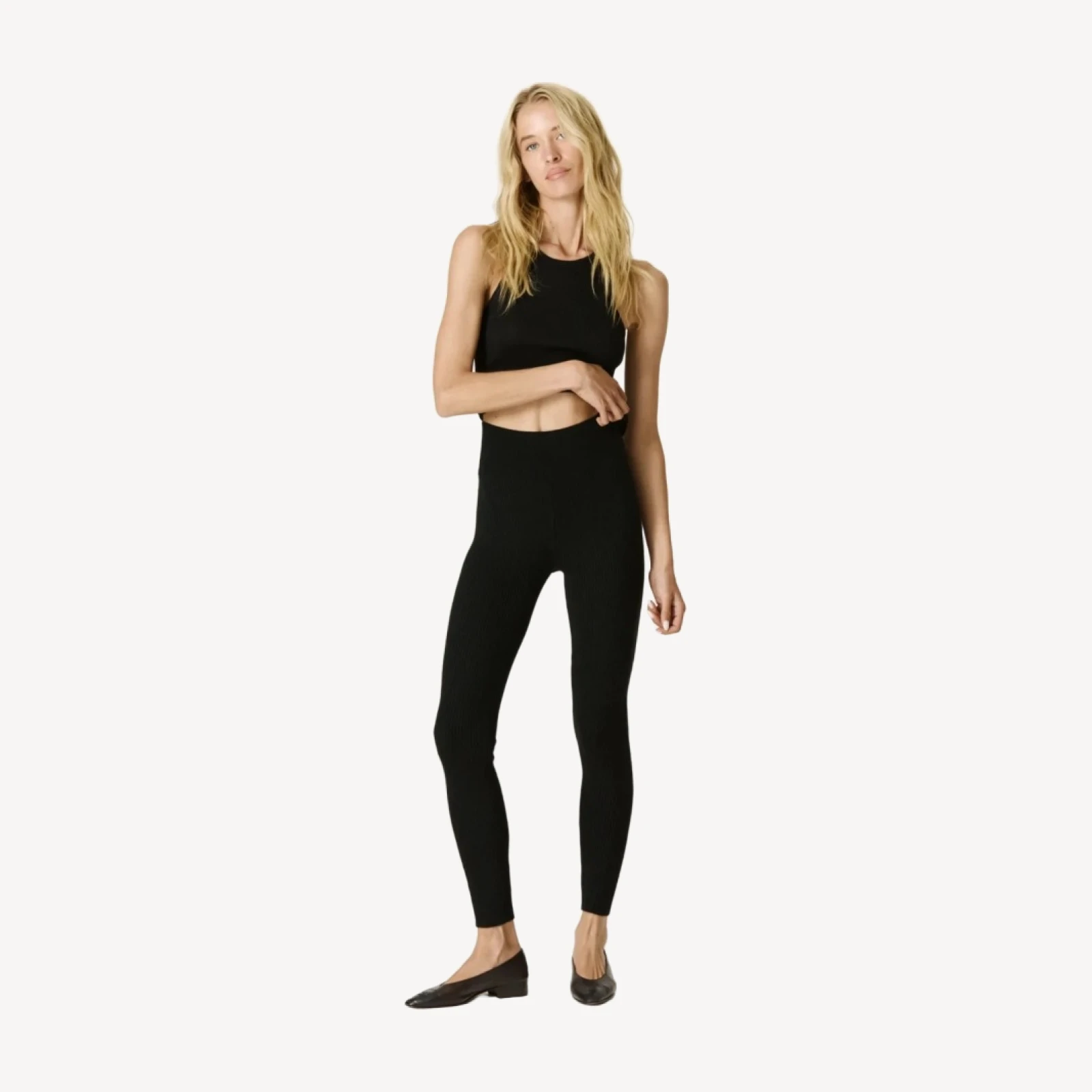TULSA RIBBED LEGGINGS - BLACK