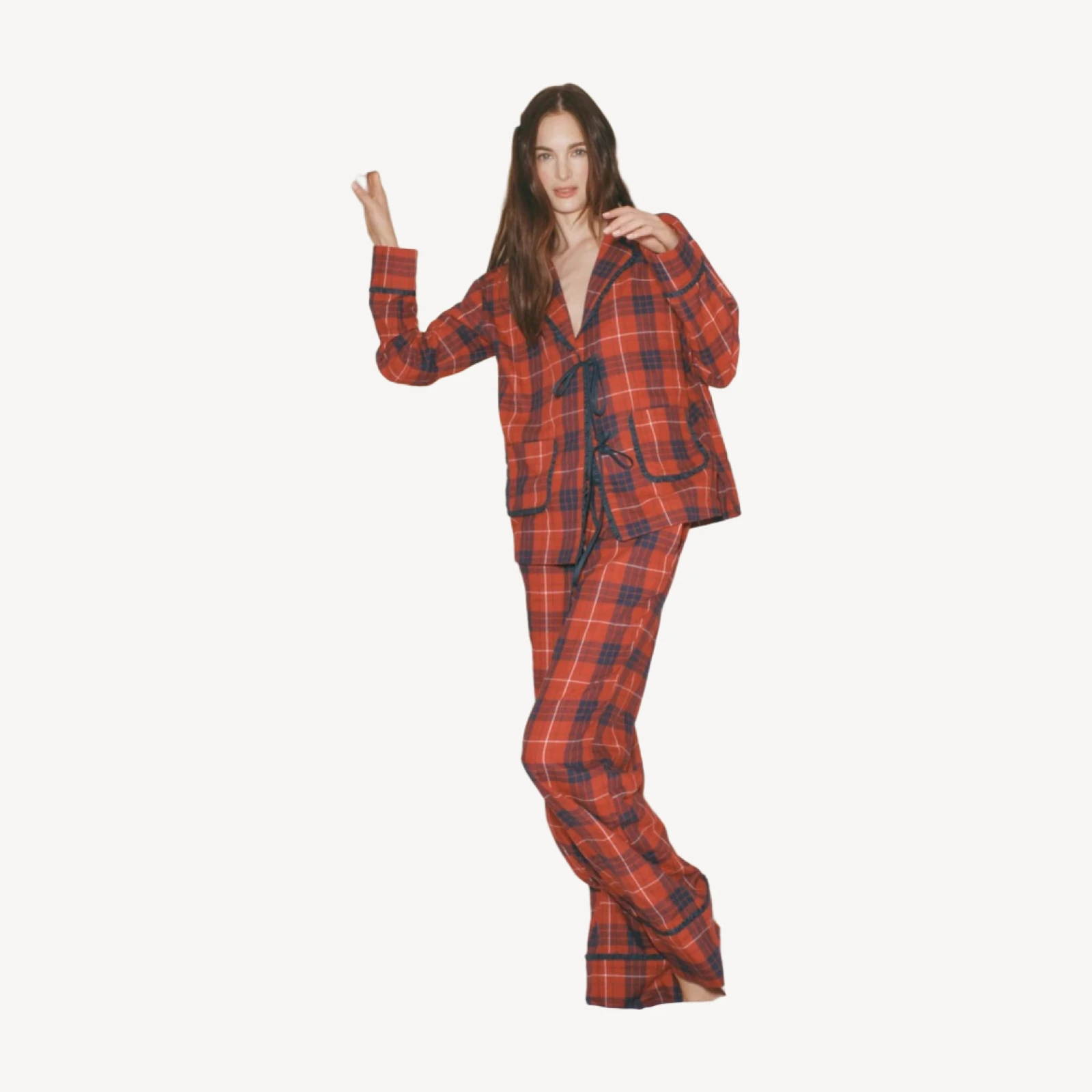 The Steffy PJ Set - Cherry Tartan