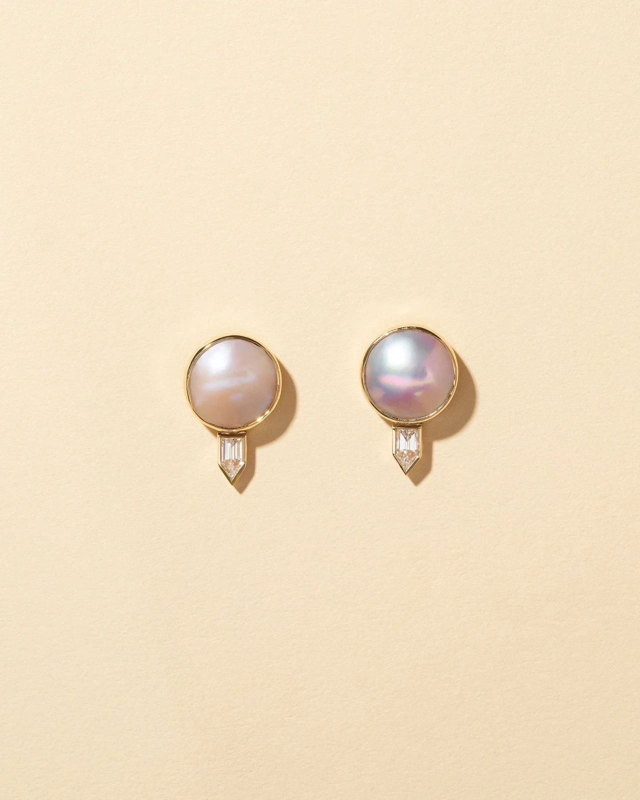 Mabe Pearl & Diamond Earrings