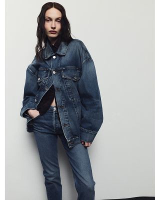 Agolde 90's Pinch Waist High Rise Straight Leg Jeans in Overcast