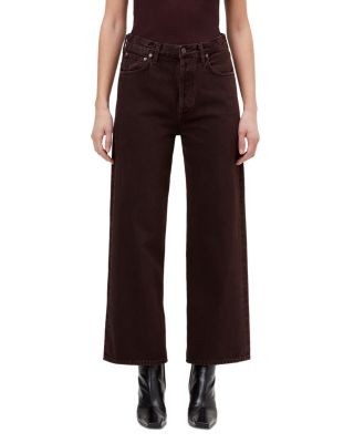Agolde Ren High Rise Wide Leg Ankle Jeans in Sloe Berry