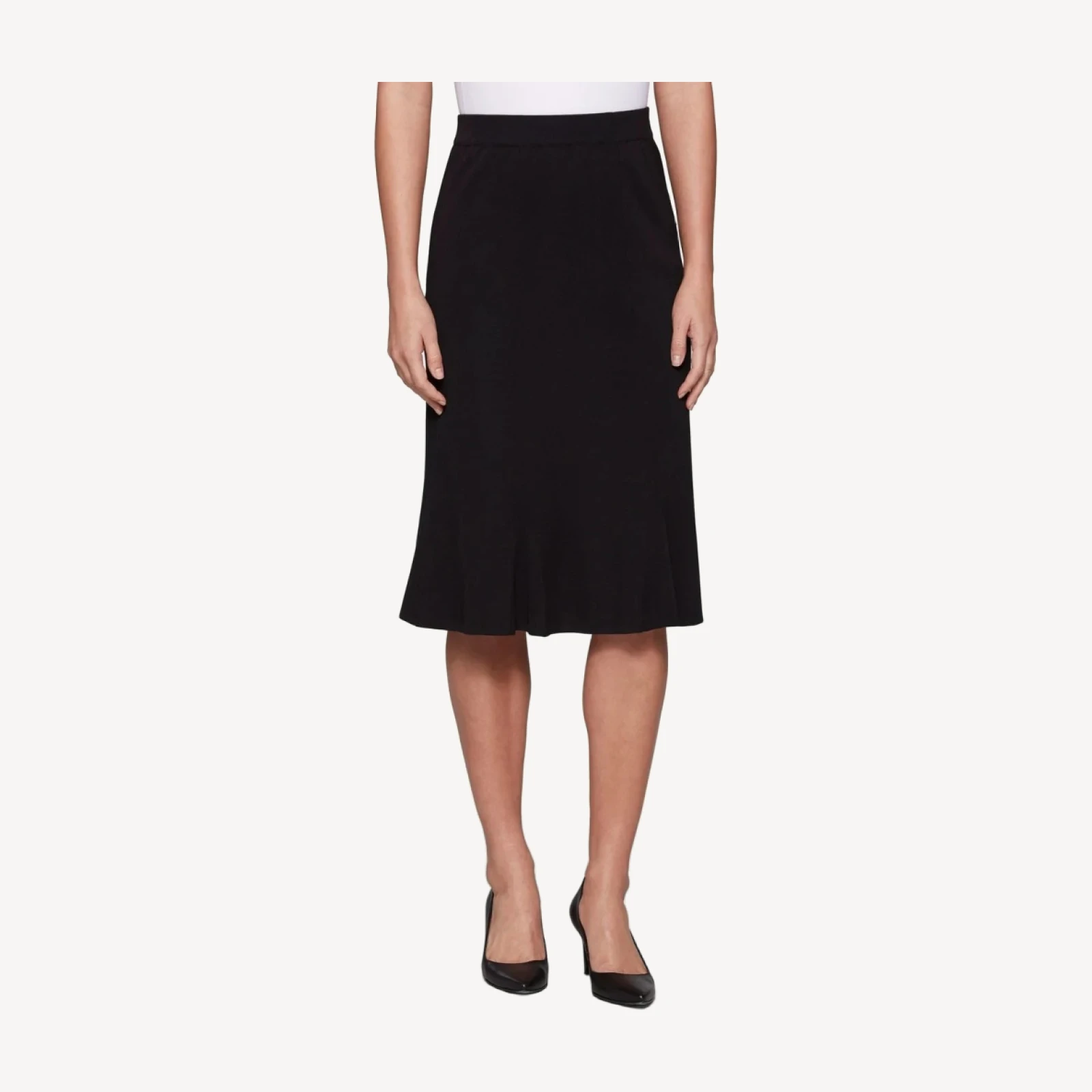 Gored Mylana Knit Skirt, Black - True Fit