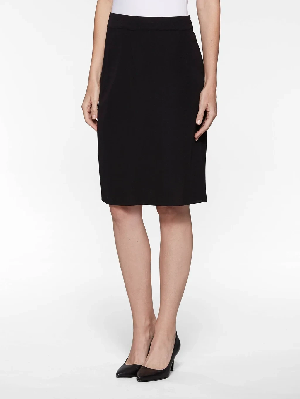 23" Straight Mylana Knit Skirt, Black - True Fit