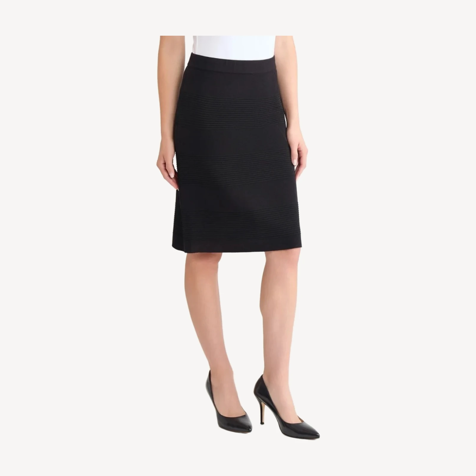 Ottoman Stitch Knit Straight Skirt - True Fit