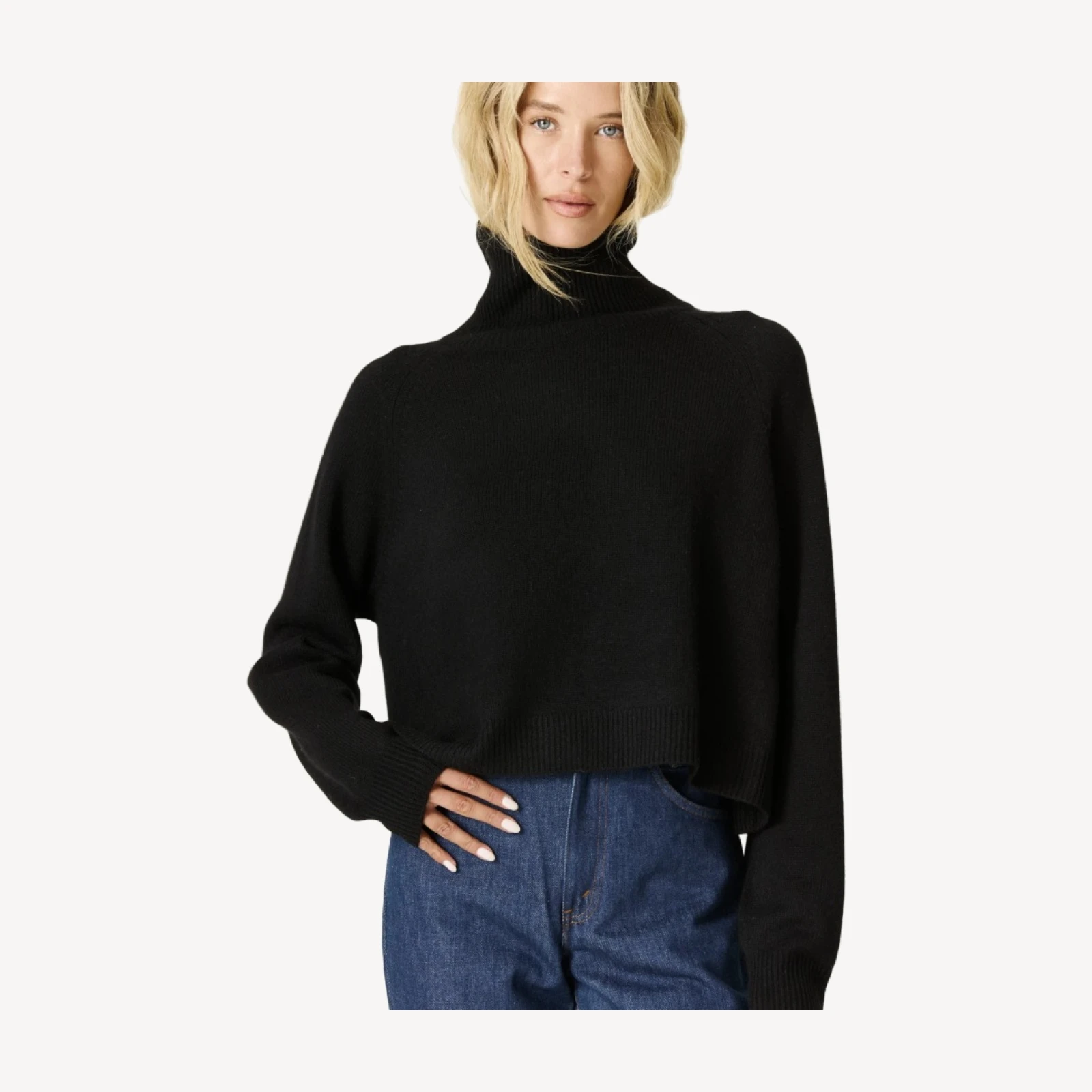 NOELLE TURTLENECK CASHMERE SWEATER - BLACK