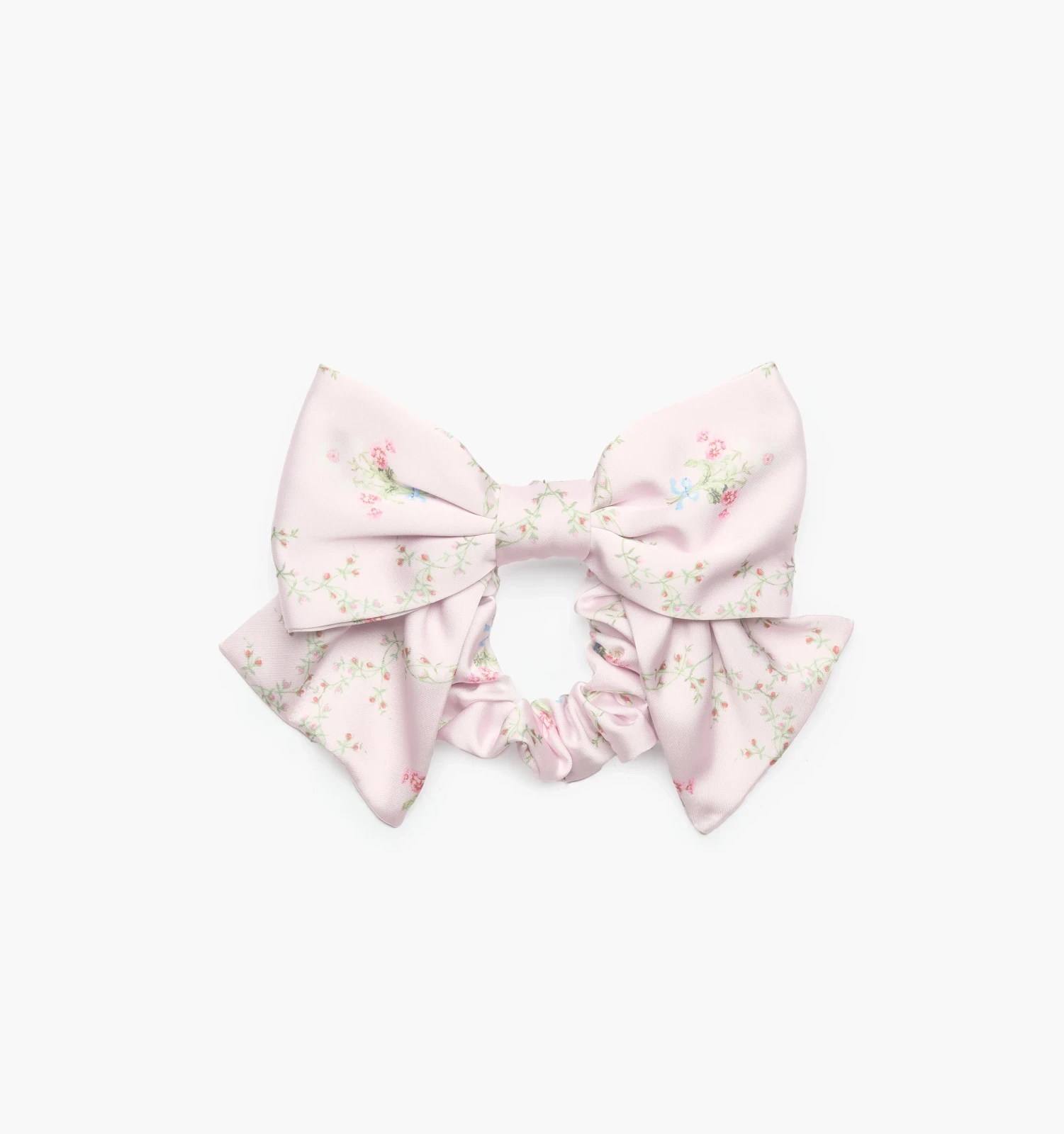 The Bow Scrunchie - Light Pink Trellis