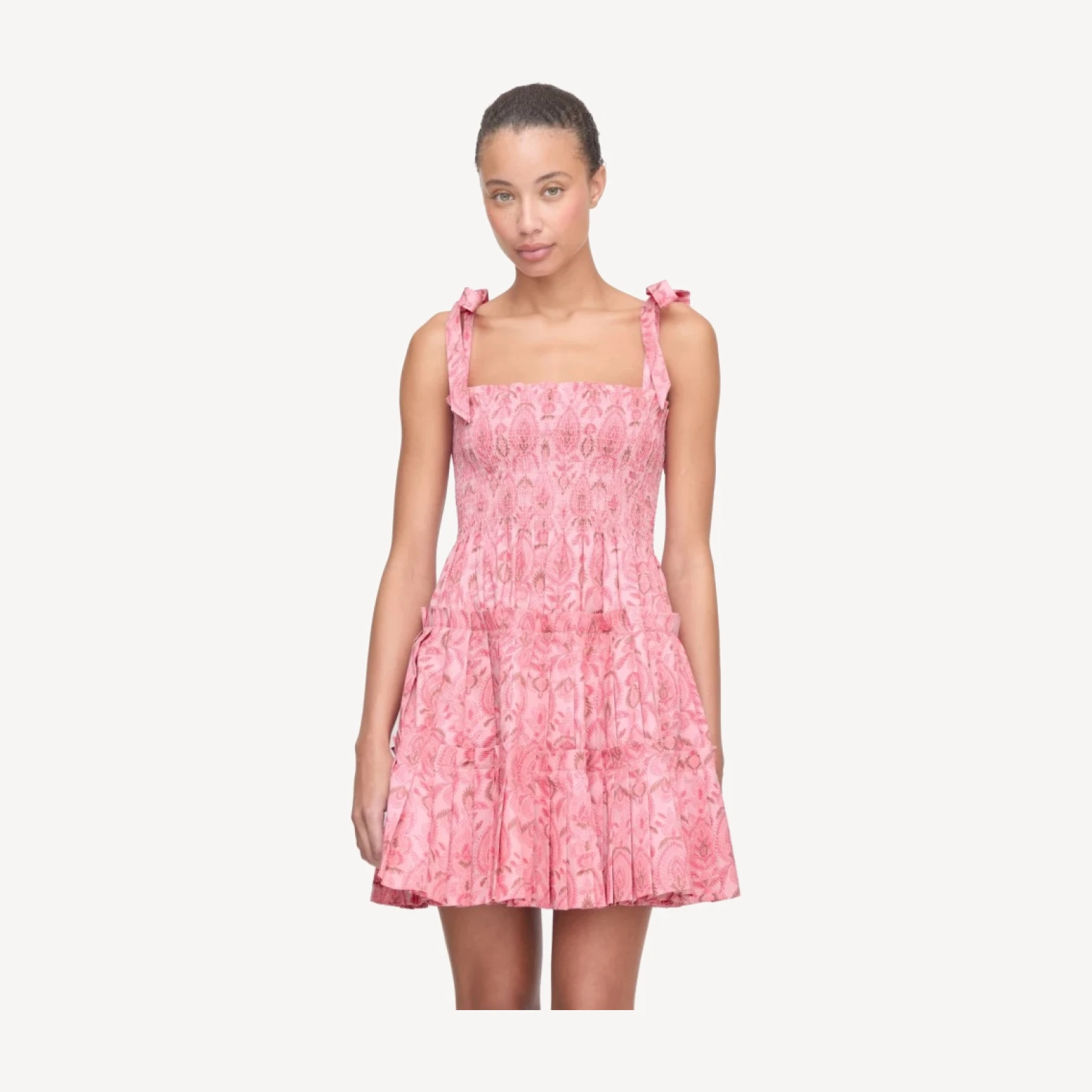 The Ribbon Charlotte Nap Dress - Pink Palm Ikat