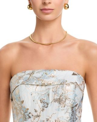 Aqua Long Brocade Strapless Bungalow Dress - Exclusive