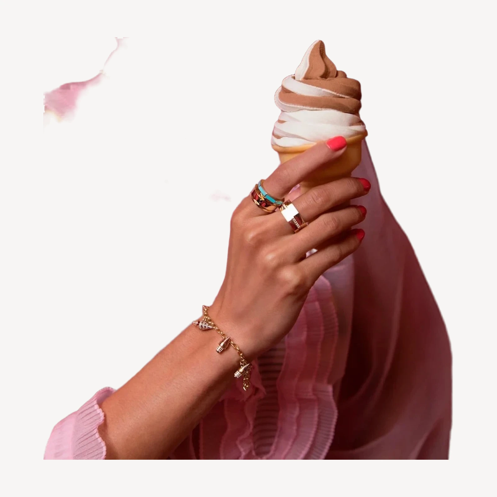 Strawberry & Vanilla Swirl Soft Serve Charm