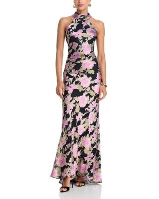 Aqua Floral Burnout Chiffon Dress - Exclusive