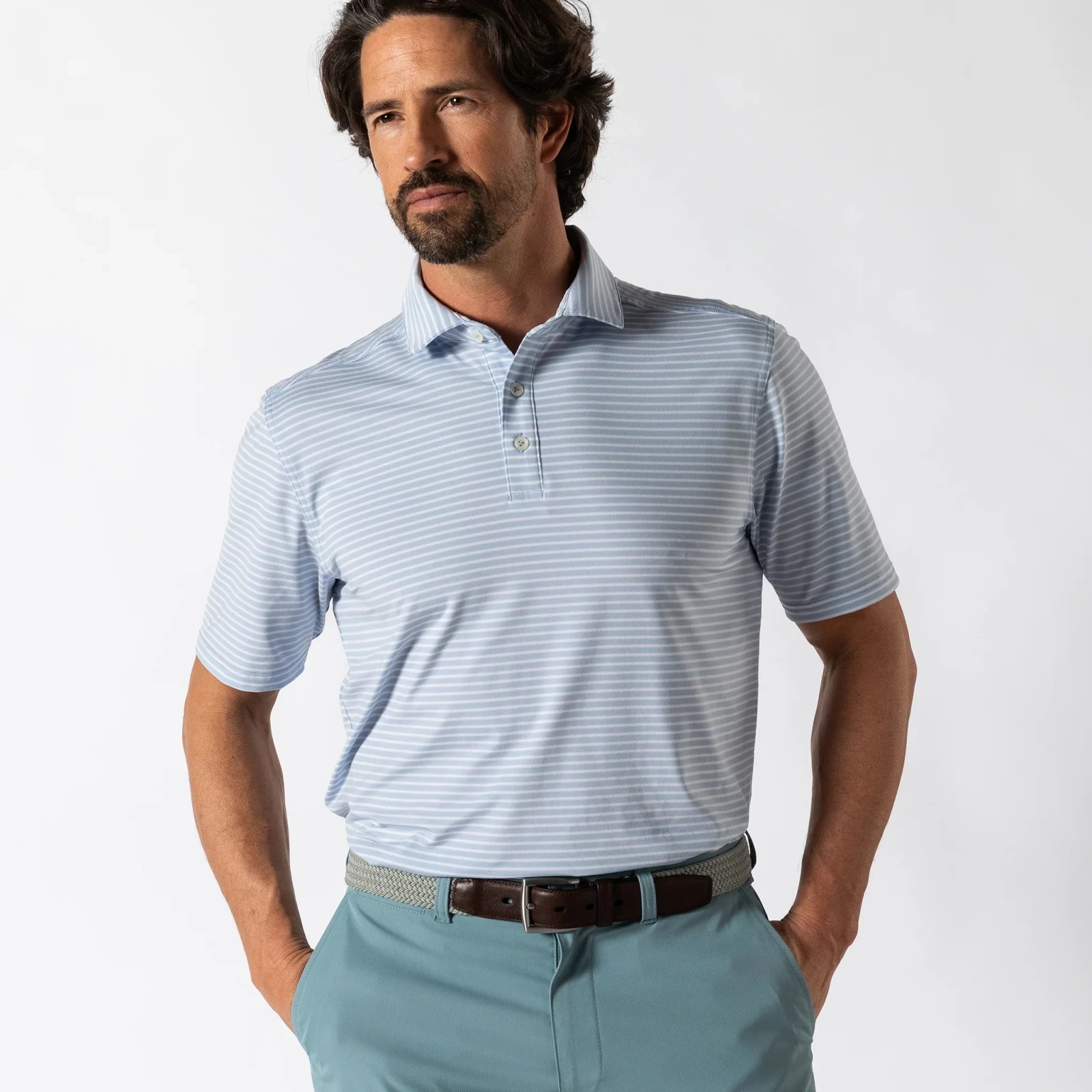 Long Drive Performance Polo - Davis Stripe