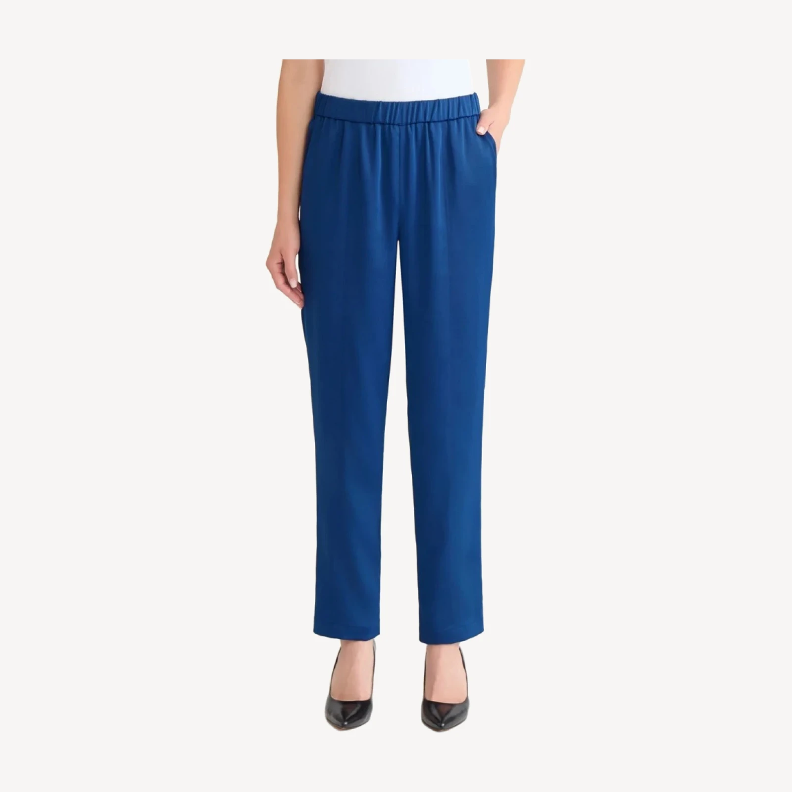 Nora Straight Leg Crepe de Chine Pant, Lazuli Blue - True Fit