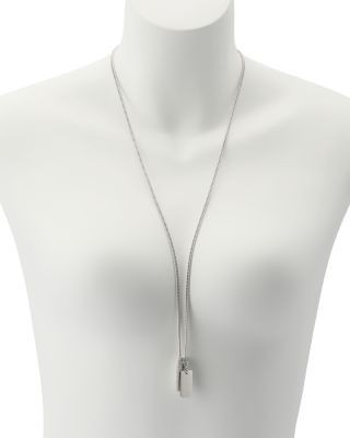Allsaints Phoebe Signature Dog Tag Long Pendant Necklace, 32, photo 2