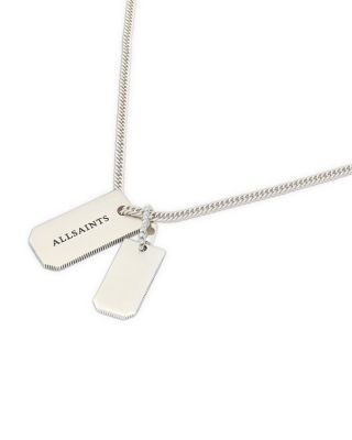 Allsaints Phoebe Signature Dog Tag Long Pendant Necklace, 32, photo 3