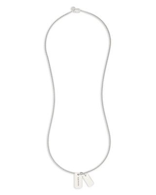Allsaints Phoebe Signature Dog Tag Long Pendant Necklace, 32, photo 5