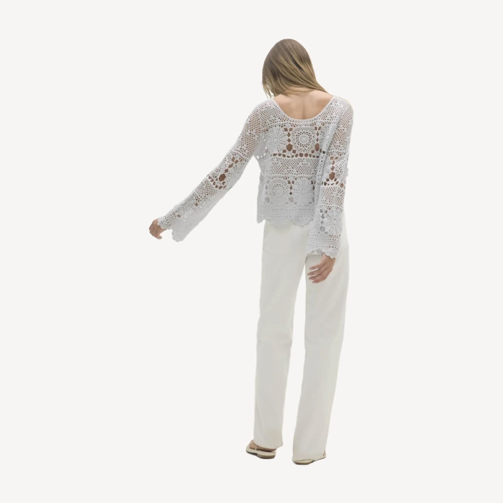 BRIA CROCHET CREWNECK - CLOUD