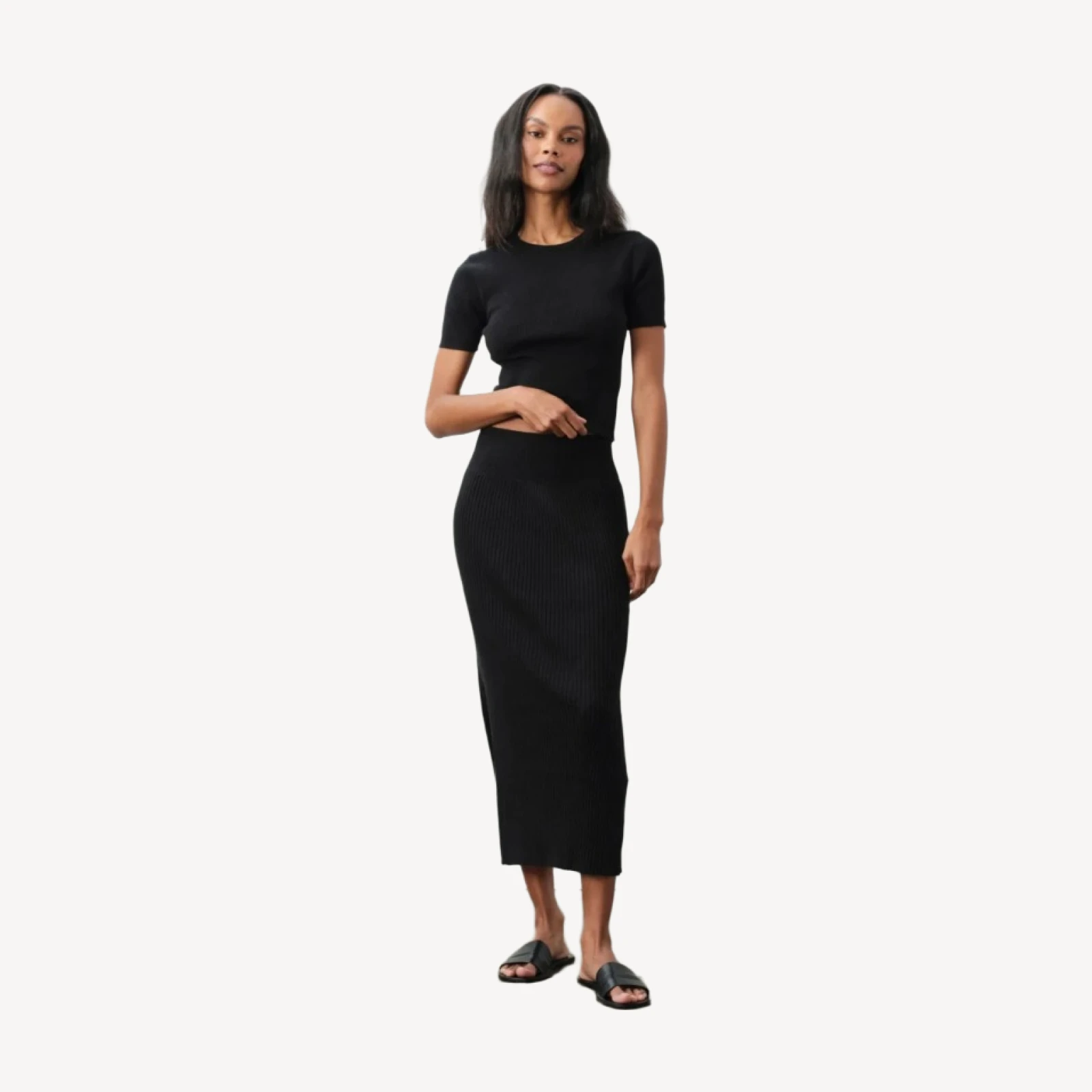 AUBRIE MIDI SKIRT - BLACK