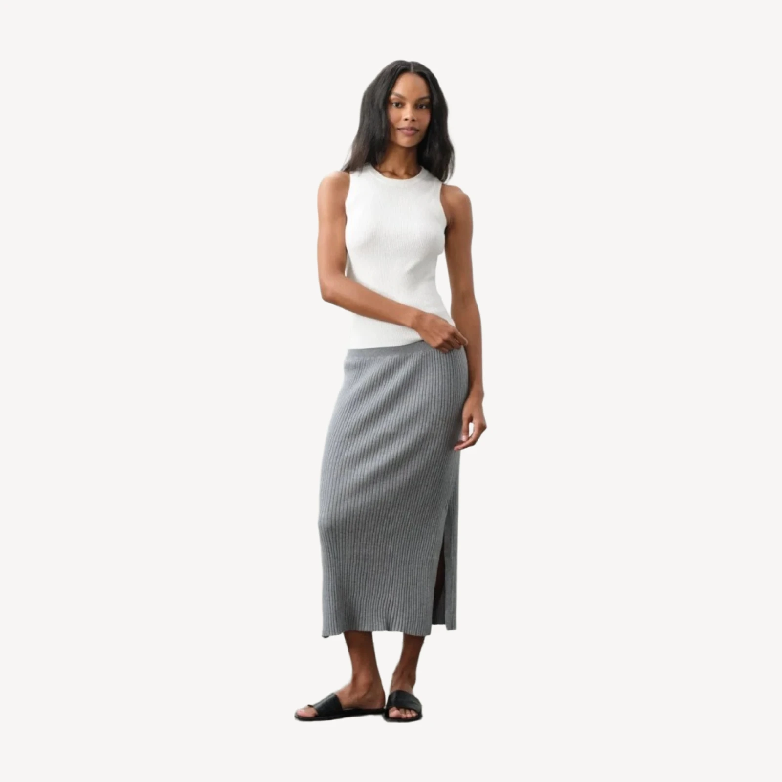 AUBRIE MIDI SKIRT - THUNDER