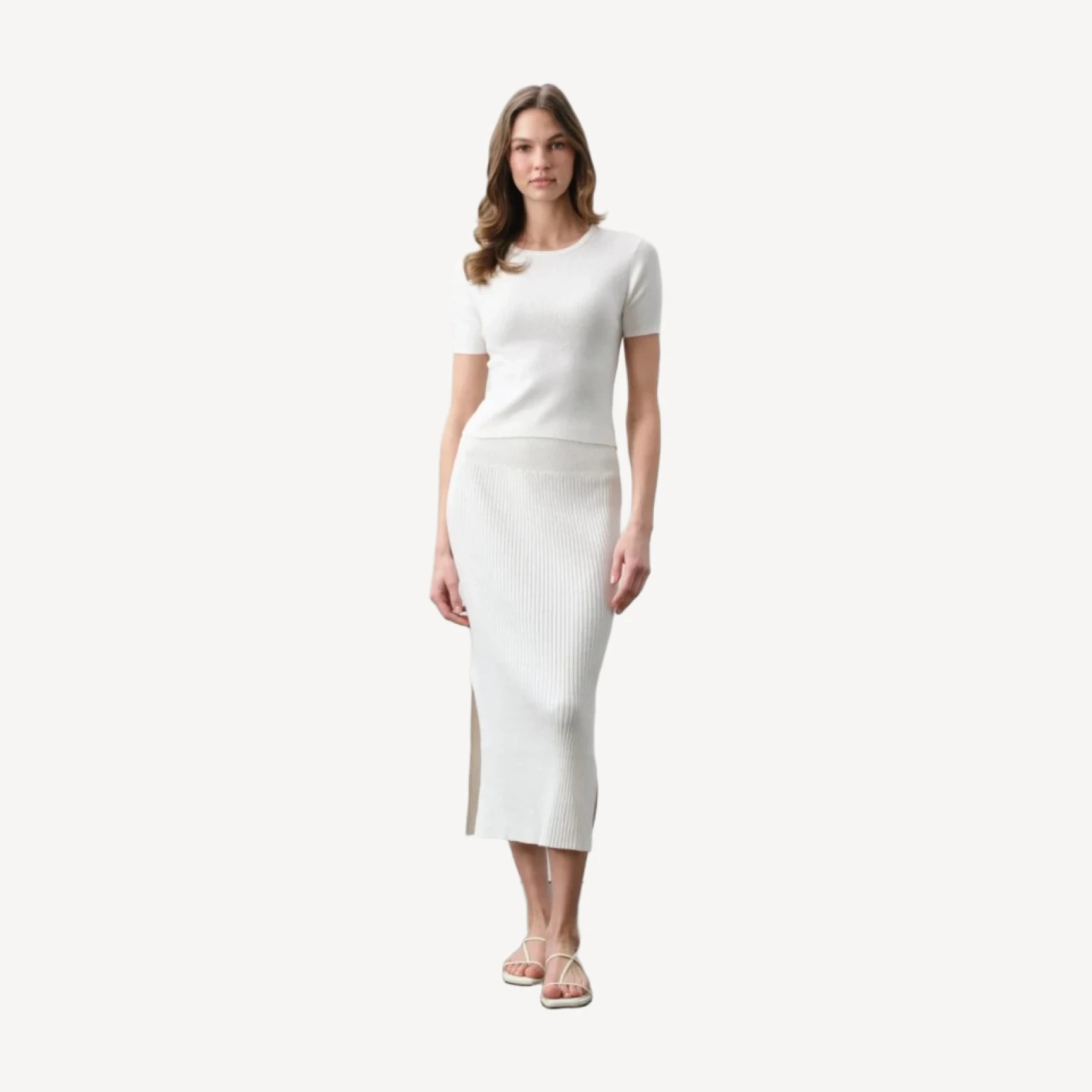 AUBRIE MIDI SKIRT - ECRU