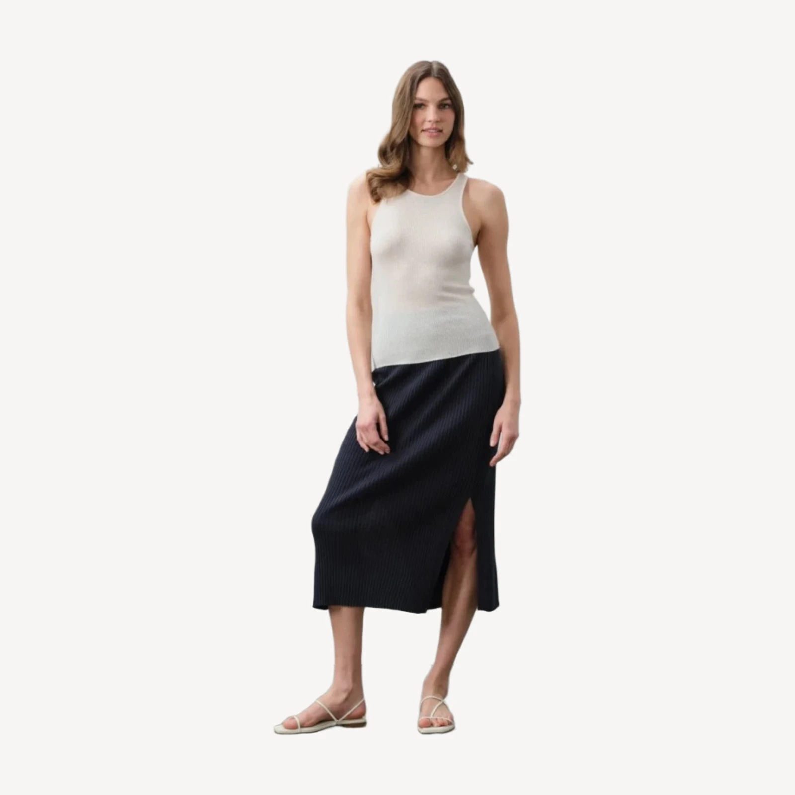 AUBRIE MIDI SKIRT - NAVY