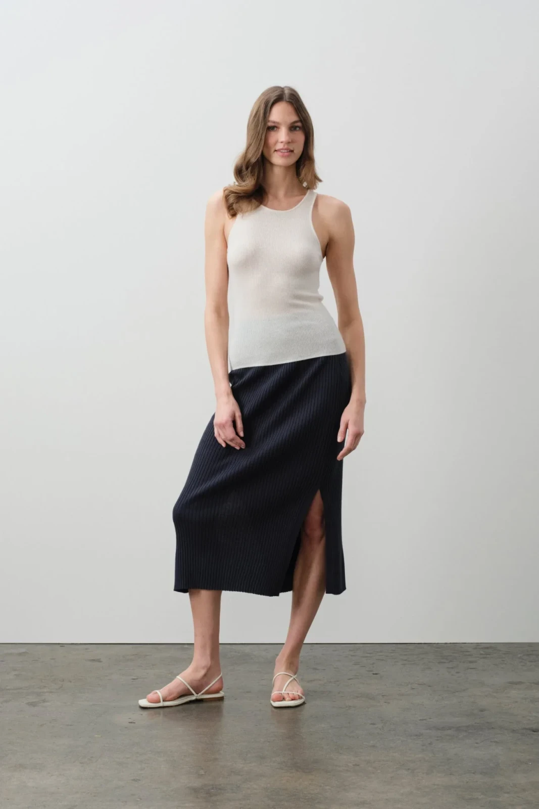 AUBRIE MIDI SKIRT - NAVY