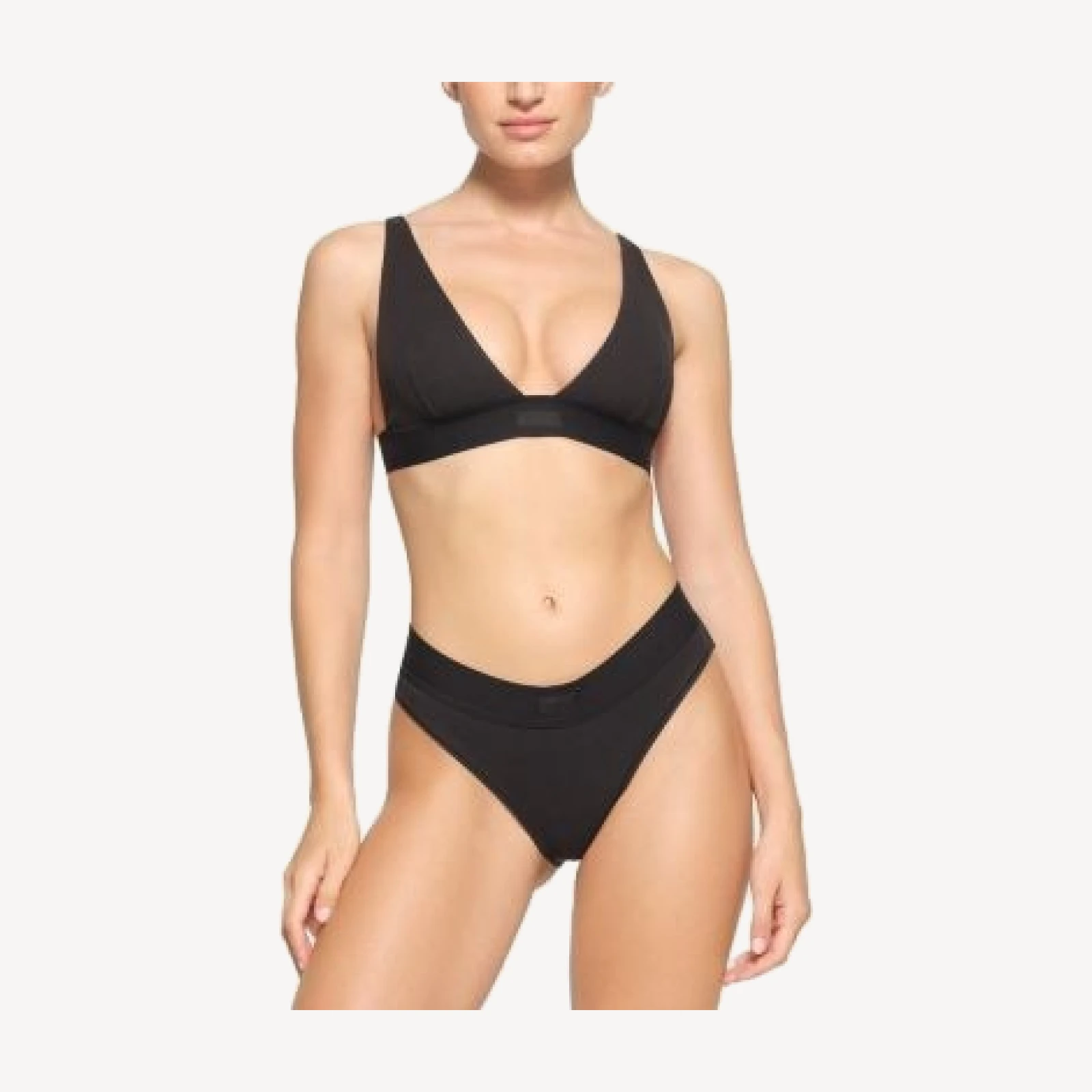 Skims Cotton Rib Plunge Bralette