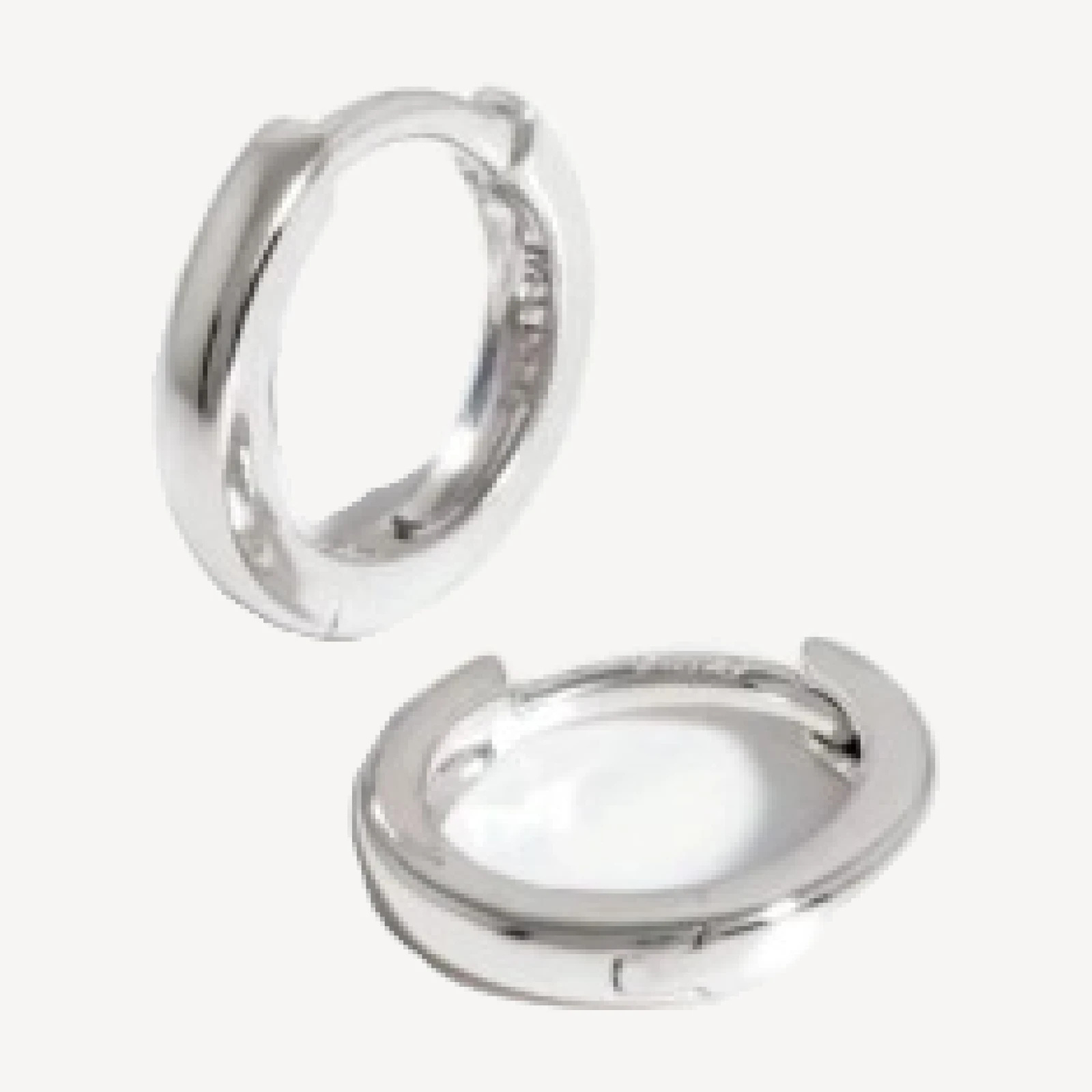 Solid Gold Classic Huggies | 9ct Solid White Gold
