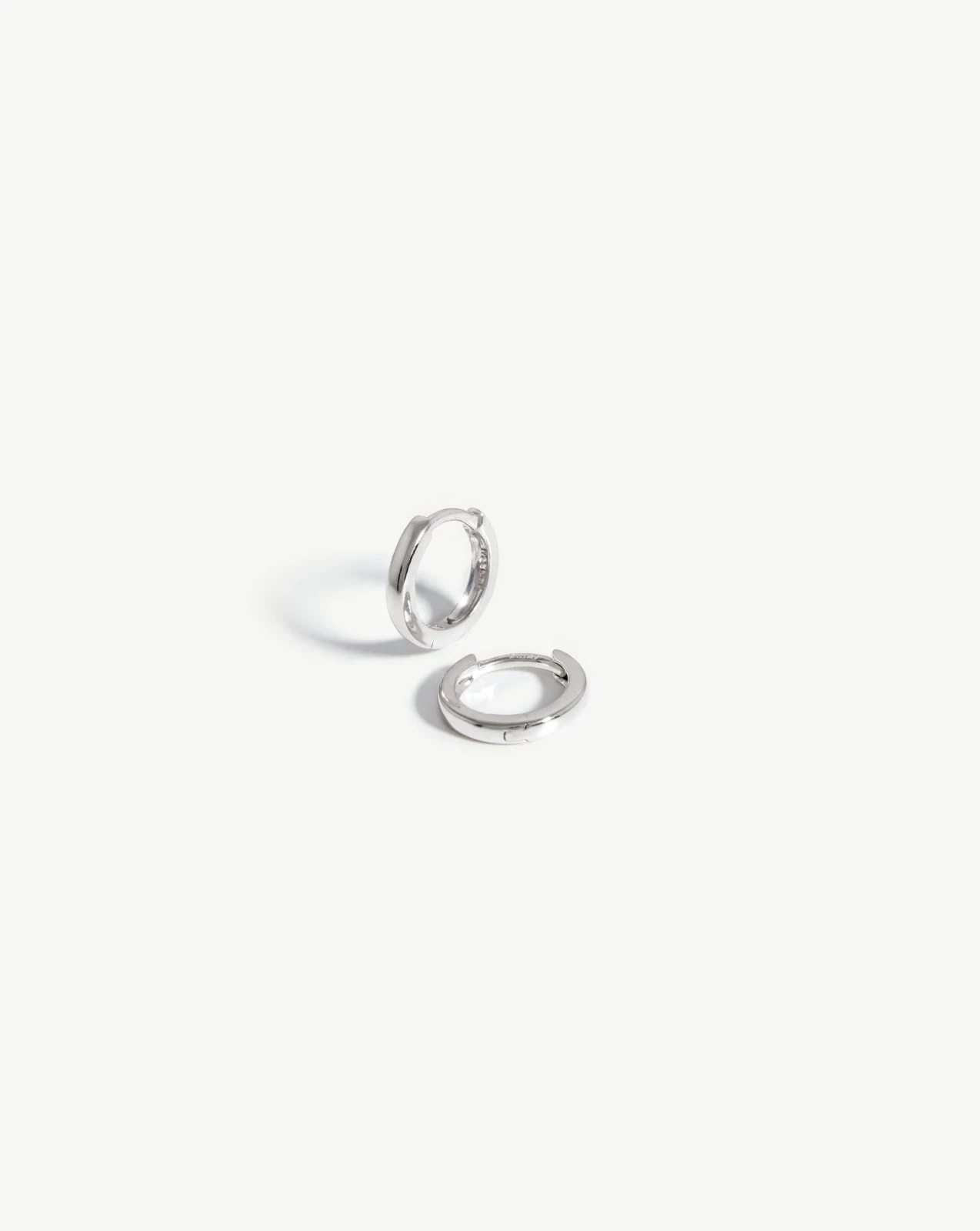 Solid Gold Classic Huggies | 9ct Solid White Gold