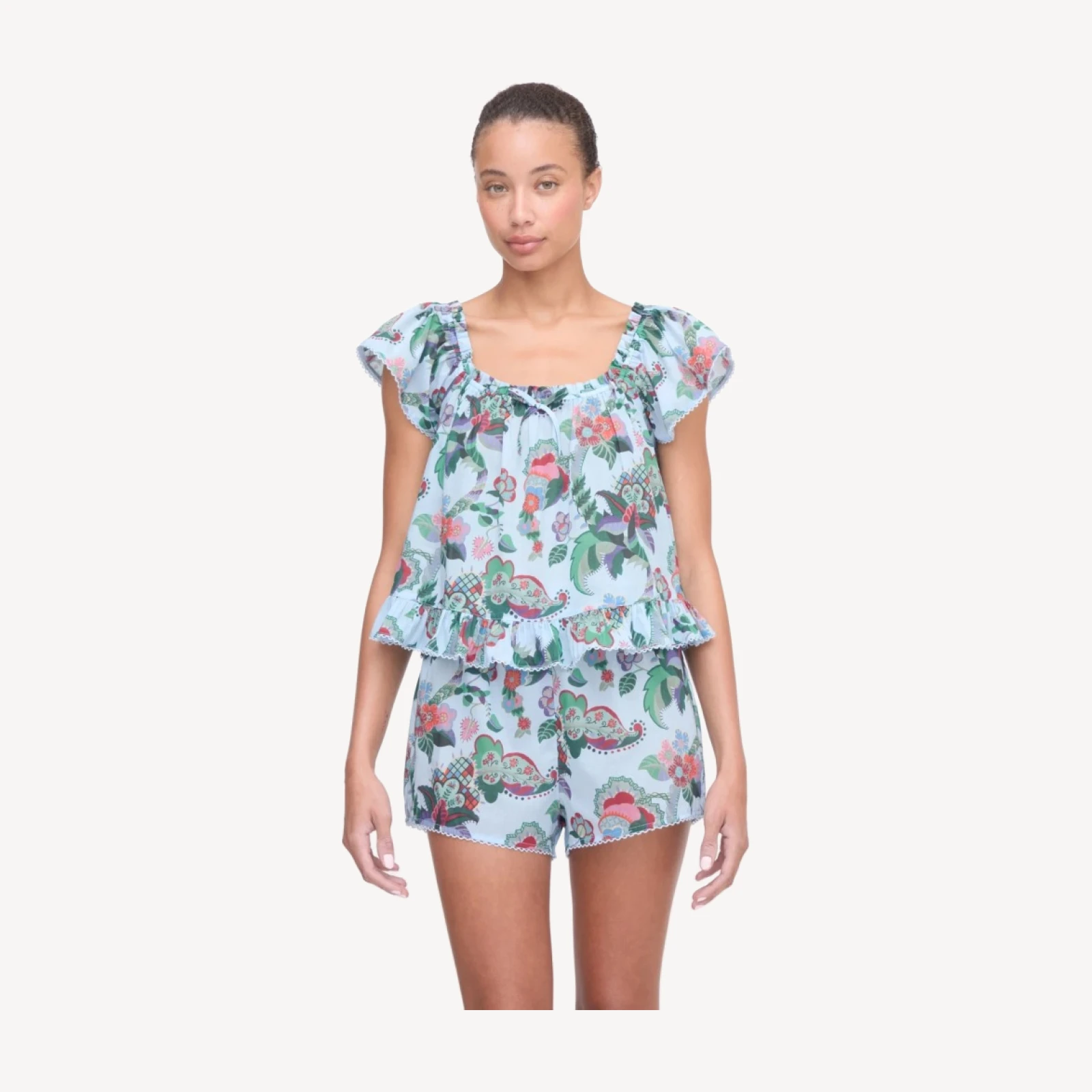 The Josie Set - Light Blue Jungle Floral