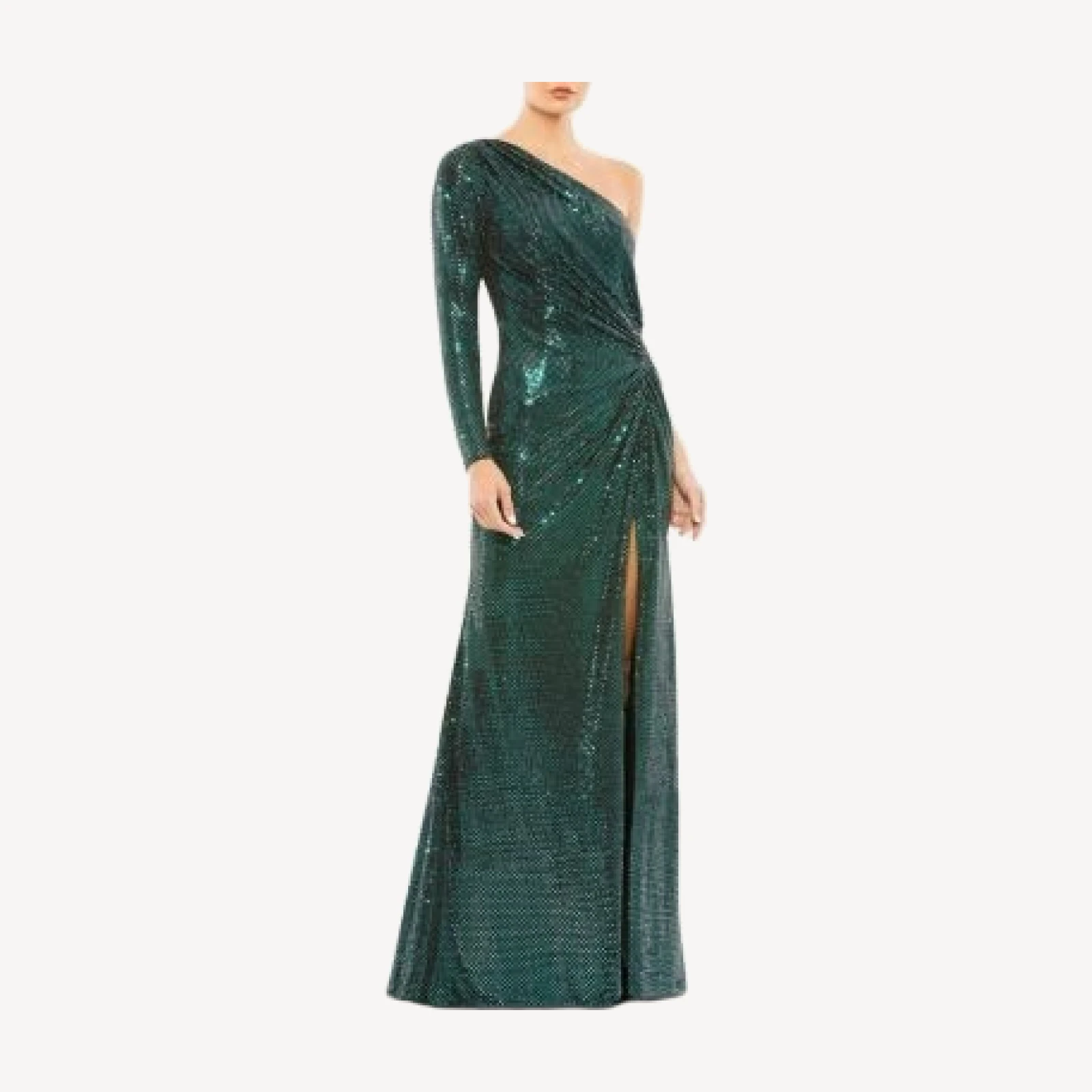 Mac Duggal One Shoulder Sequined Gown
