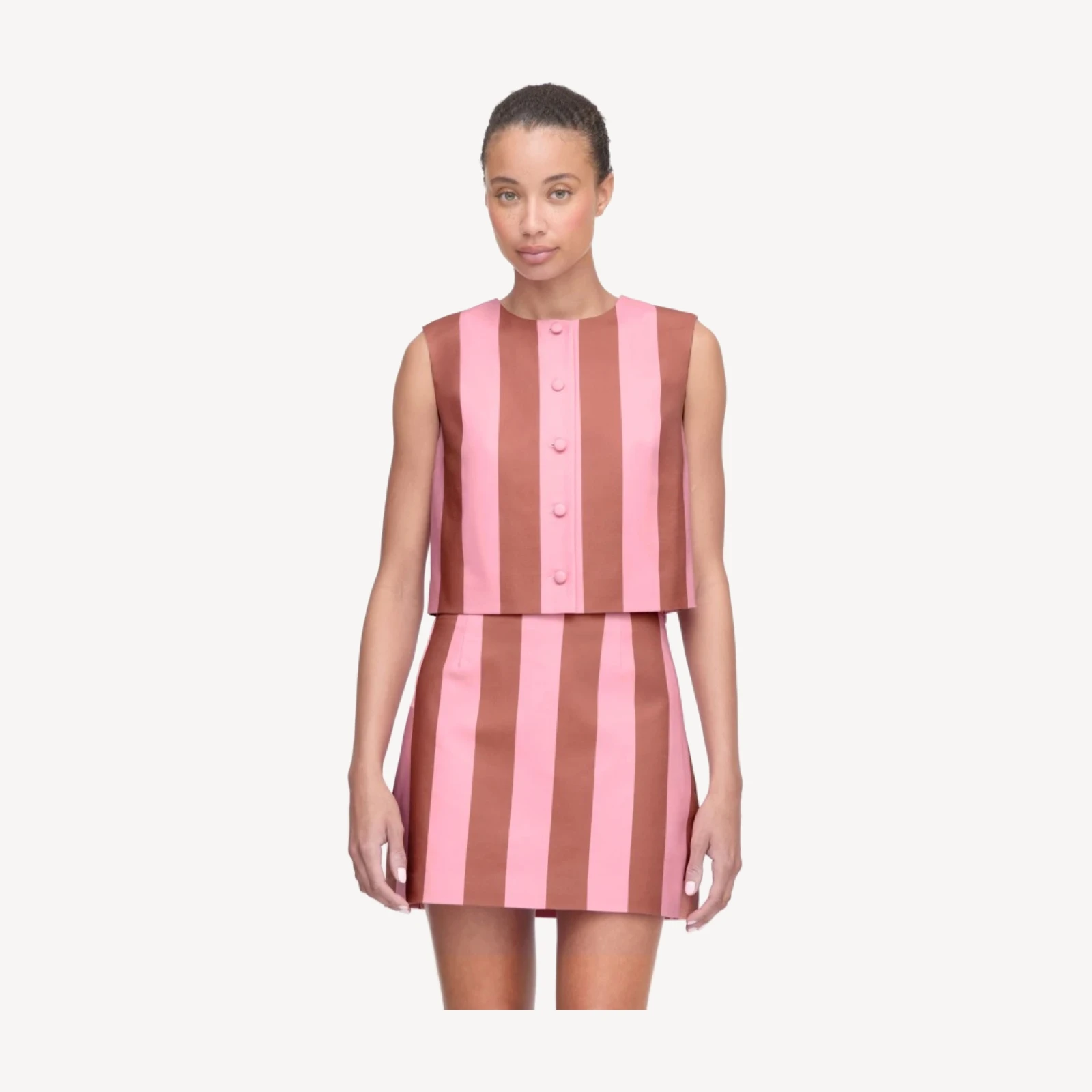 The Rosalie Top - Coral Cabana Stripe