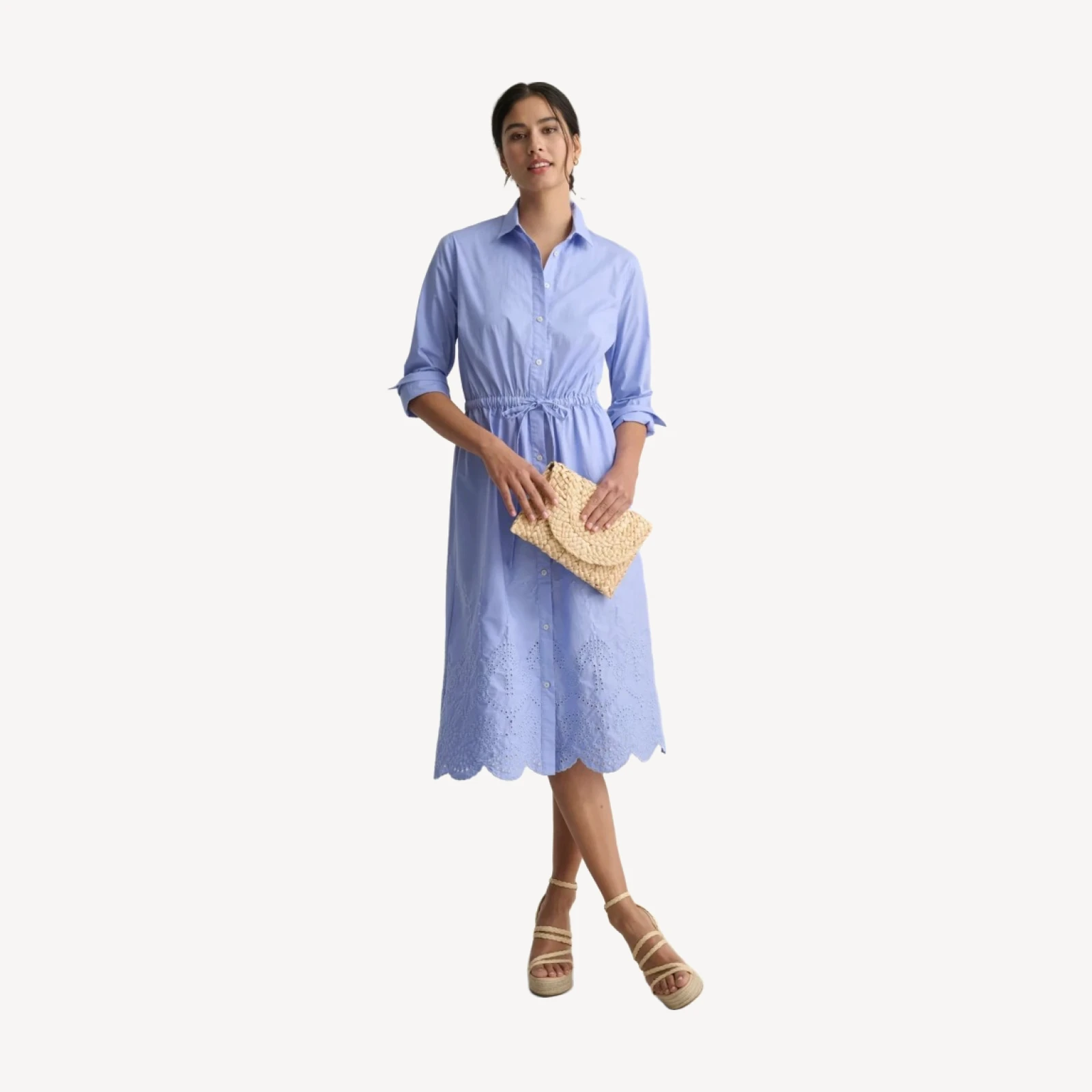 Eyelet-Embroidered Claudia Shirt Dress