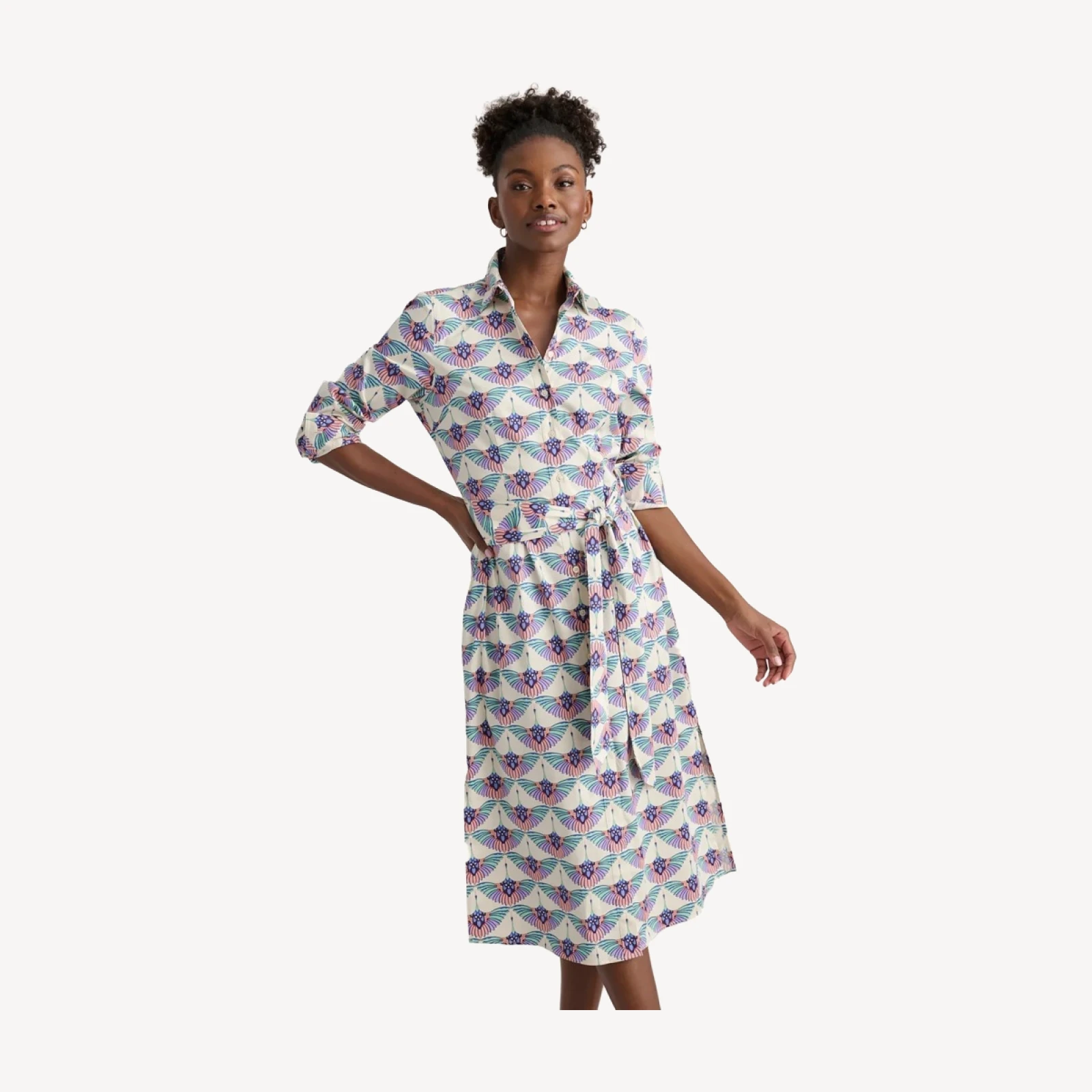 Stretch Cotton Midi Peyton Shirtdress