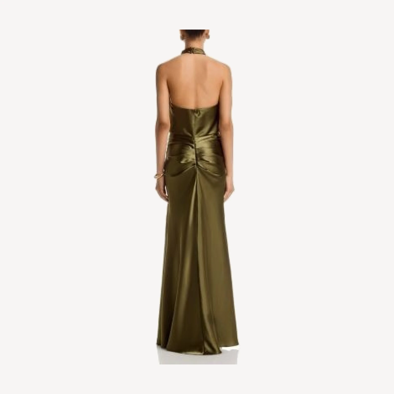 Aqua Draped Halter Gown - Exclusive