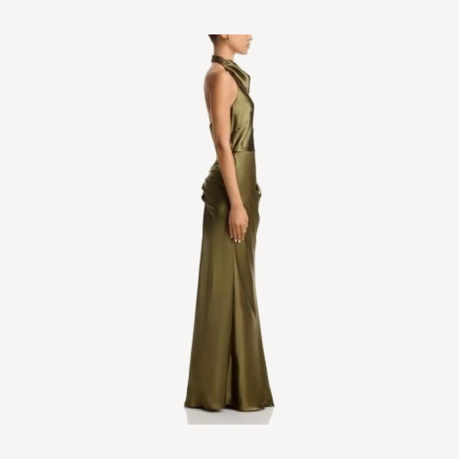 Aqua Draped Halter Gown - Exclusive