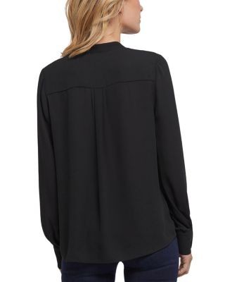 Nydj Printed Tie Neck Blouse