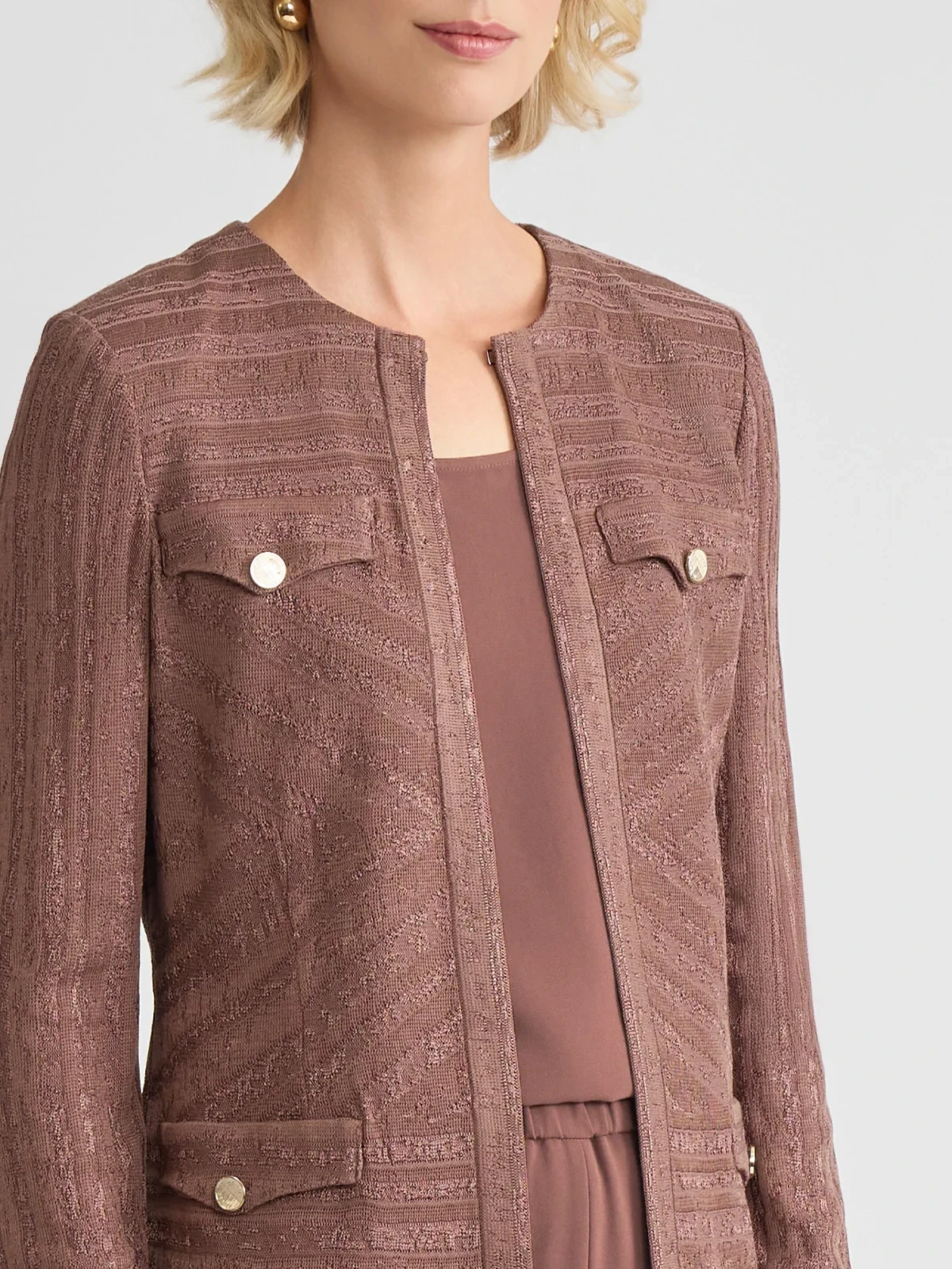 Tailored Tonal Striped Knit Jacket, photo 4