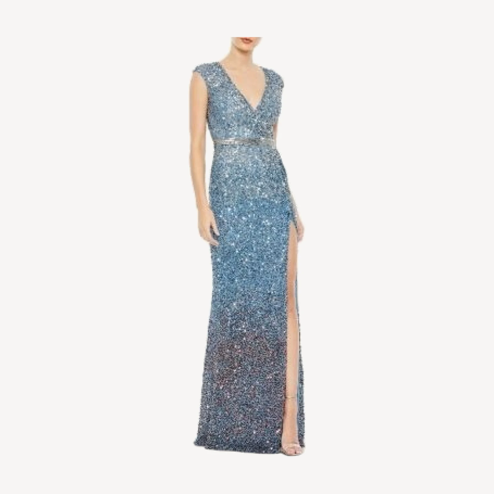 Mac Duggal Cap Sleeve Sequin Gown