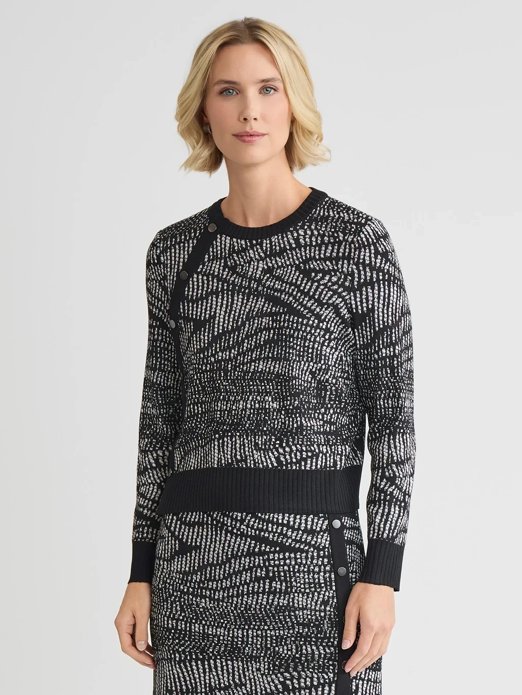 Abstract Animal Print Soft Knit Sweater