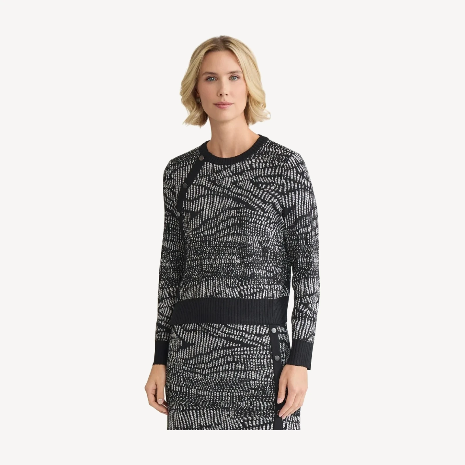 Abstract Animal Print Soft Knit Sweater